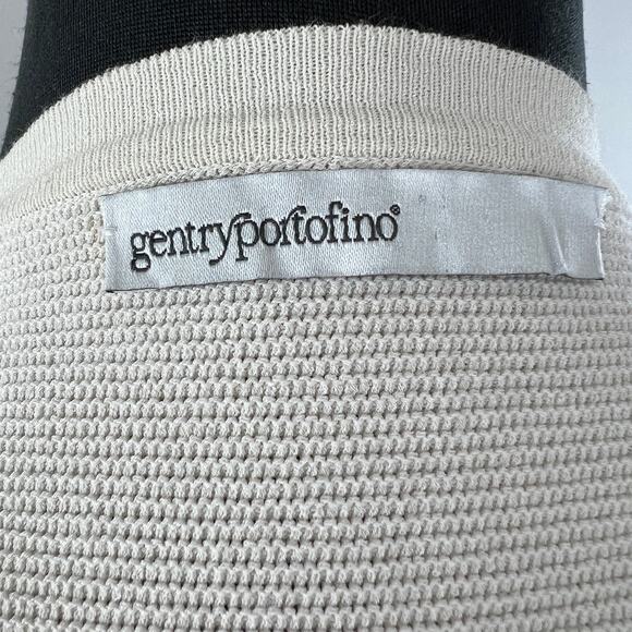 GentryPortofino Gentry Portofino Cream Long Sleeve Open Front Cardigan Sweater L - Picture 6 of 7